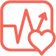 Coral colored heart-rate icon